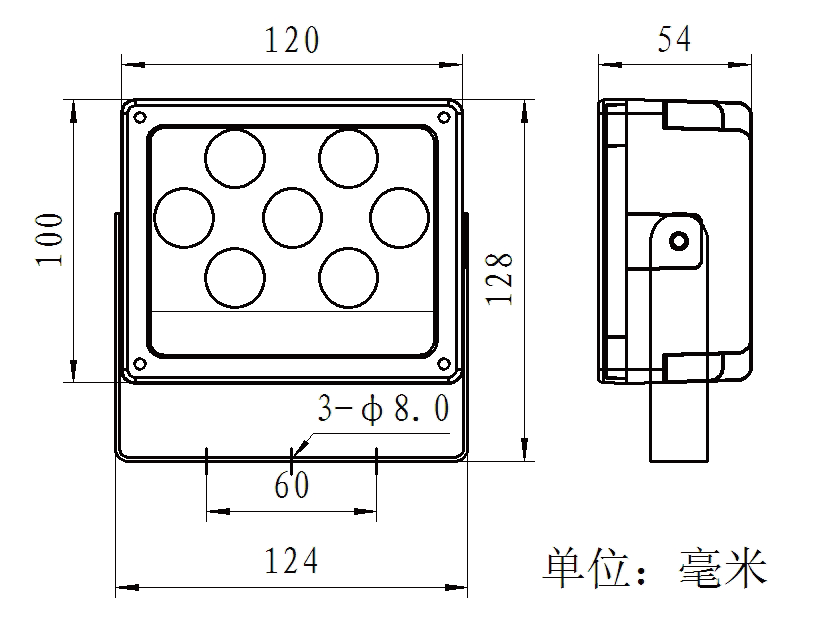LED監(jiān)控補光燈外觀